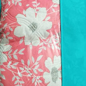 Light Pink Color With White Flower Print Bed Sheet