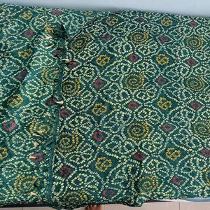 Beautiful bottle green bandhani silken dupatta