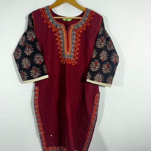 Cotton Maroon  Kurti(women)