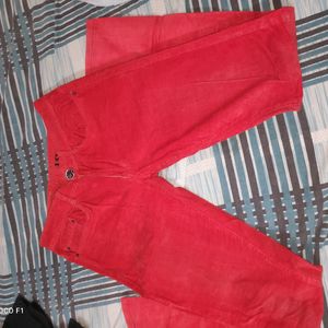 pretty red velvet jeans.