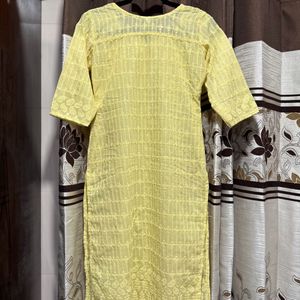 Yellow Thread Work Kurta