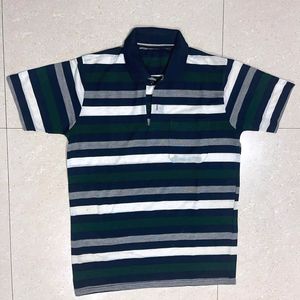 Men Striped Polo T-shirt