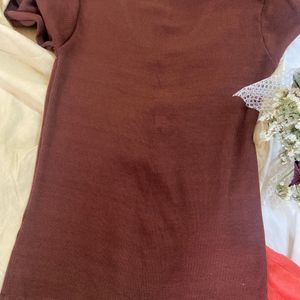 Coffee Brown Wool Top