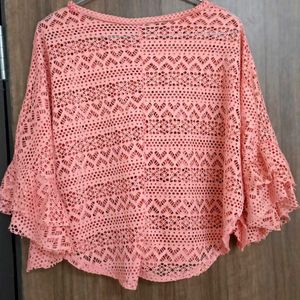 Peach-Coloured Shrug With Designer detailing