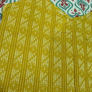 Yellow Flared Sleeve Kurti