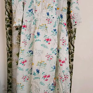 Beautiful Printed White Kurta