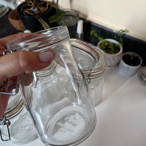 4 IKEA Glass Clip Jar