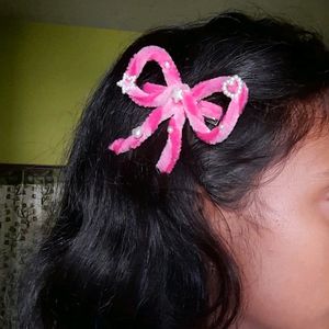 Pink Y2k Bow Clip