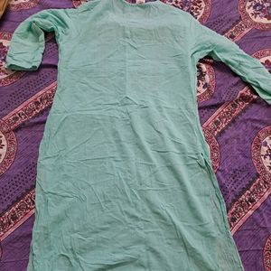 Sky Blue Cotton Short Kurta