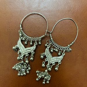 Oxidised Jumka - With One Free Pair of Earrings