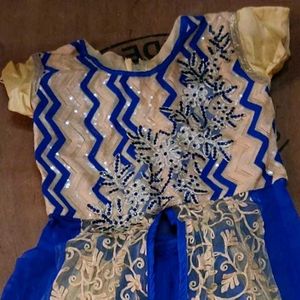 Beautiful Blue and Gold Embroidered Lehenga Choli