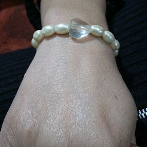 Heart Crystal Pearl Bracelet