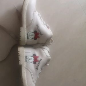 White Minnie Shoes From Dubai