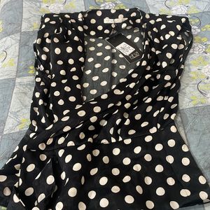 Black Polka Dot Stylish Top