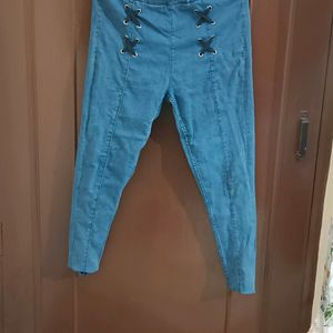 Criss Cross Designed Denim Jeggings