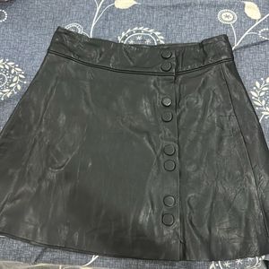 Zara Traffauluc Leather Skirt