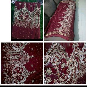 Beautiful Maroon  badani saree❤️