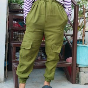 Olive Green Jogger High Waist