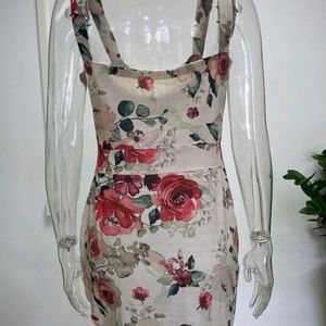 Floral Dress With Cut Designs