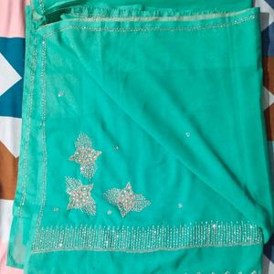 Women's Beautiful Seagreen Saree 💙