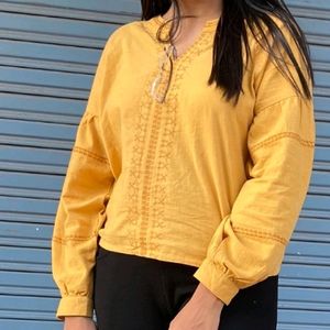 Yellow Long Sleeve High Quality Top