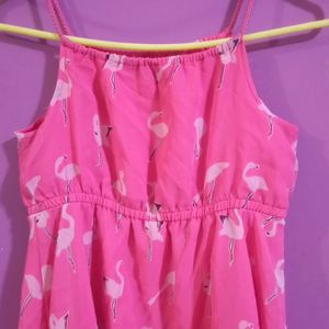 Flamingo Designed Girls Frock