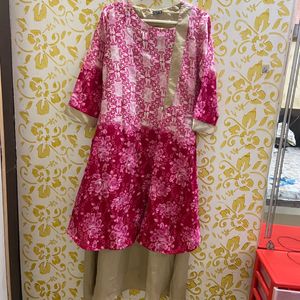 Pink Golden Kurti