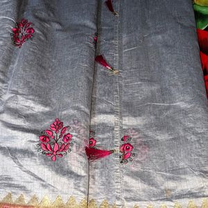 Gorgeous Grey And Pink Designer Paithani Saree