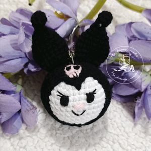 Amigurumi Kuromi Face Keychain