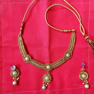 Earrings And Necklace Jewellery Set + One Freebie