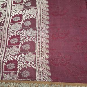 Semisilk maroon Color Saree