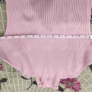 Pink Colour Woolen High Neck