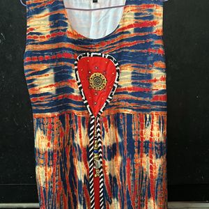 Blue And Red Coloured Beautiful Gown