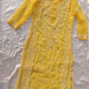 💛Lucknowi Work With Gota Patti Chikankari Kurta