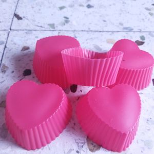 5pcs Silicone Heart Shape Cake/chocolate mould