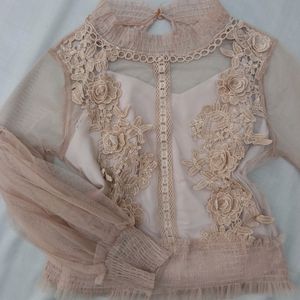 New Korean Embroidery Nude Blouson