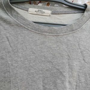 Grey Sweatshirt With White Shirt Style Bottom