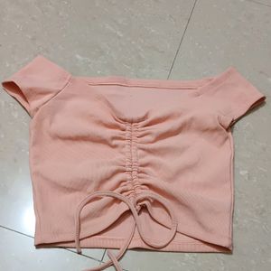 Peach Off Shoulder Top