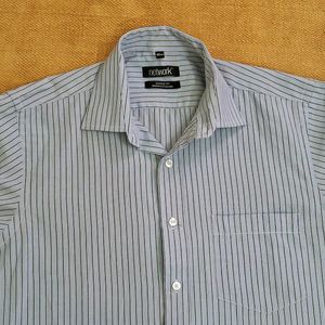Men's Half sleeves - Light Blue stripes