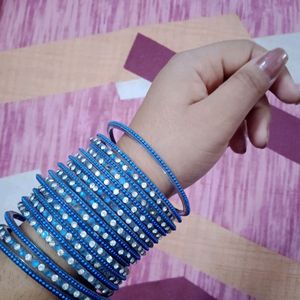 Blue Colour Glass Bangles