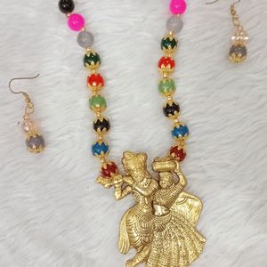 Traditional Radha Krishna Pendent Set