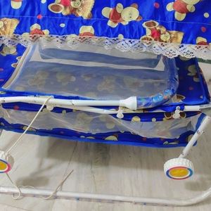 Blue Cradle Jhula For Baby New Born To 8 Month