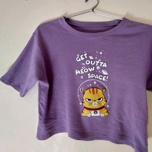 Lavender Meow Crop Too