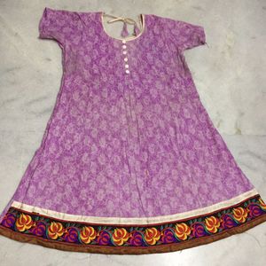 Comfortable Lavender Colour Cotton Kurti