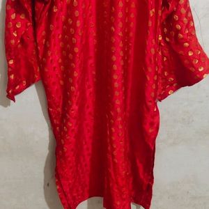 Red Banarsi Silk Suit