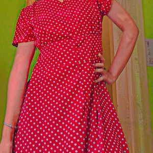 Red-White Polka Dots Dress