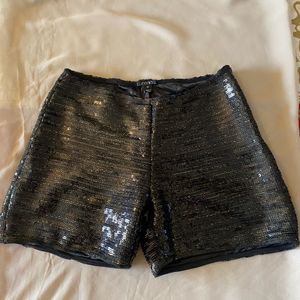 Iconic Black & Gold Sequence High Waisted Shorts