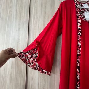 Classy Red Robe With Slippers Free