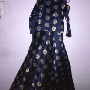 Ethnic Or Party Wear Evening Gown With FloralPrint