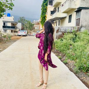 Maroon Printed Kurti